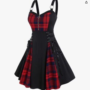 Stretch Rosegal Plaid Black and Red Women's Dress